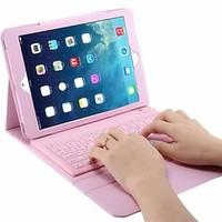 For Case Cover with Stand with Keyboard Flip Full Body Case Solid Color Hard PU Leather for iPad Air 2 iPad Air