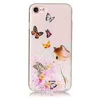 For Apple iPhone 7 7 Plus 6S 6 Plus SE 5S 5 Case Cover Butterfly Love Flowers And Cats Pattern Painted Relief High Penetration TPU Material Phone Case