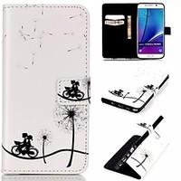 For Samsung Galaxy Note Wallet / Card Holder / with Stand / Flip Case Full Body Case Dandelion PU Leather Samsung Note 5