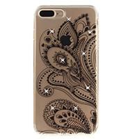 For iPhone 7 7 Plus 6 6S Plus 5 5S SE Case Cover Half Flowers Pattern HD Painted Drill TPU Material IMD Process High Penetration Phone Case