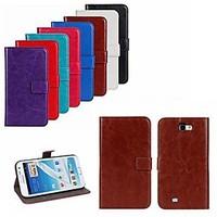 For Samsung Galaxy Note Card Holder / with Stand / Flip Case Full Body Case Solid Color PU Leather Samsung Note 2