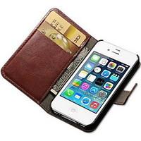For iPhone 7 Plus Crazy Horse PU Leather Case with Card Slot and Stand for iPhone 6s 6 Plus 5SE 5S 5