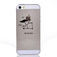 For iPhone 7 Plus Bat Riding A Scooter Pattern TPU Soft Cover for iPhone 5/5S