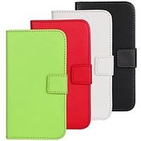 For Samsung Galaxy Case Wallet / Card Holder / with Stand / Flip Case Full Body Case Solid Color PU Leather Samsung S4 Active