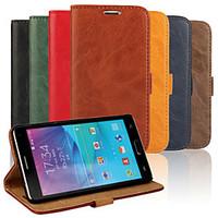 For Samsung Galaxy Note Card Holder / with Stand / Flip Case Full Body Case Solid Color PU Leather Samsung Note 4