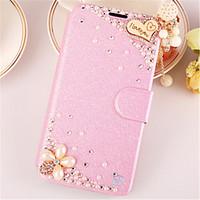 For Samsung Galaxy Case Rhinestone / with Stand / Flip Case Full Body Case Heart PU Leather SamsungA7(2016) / A5(2016) / A3(2016) / A8 /