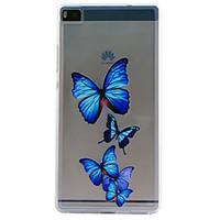 For Huawei Case / P8 / P8 Lite Embossed Case Back Cover Case Butterfly Soft TPU Huawei Huawei P8 / Huawei P8 Lite