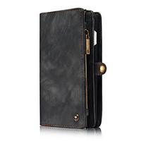 For Card Holder Wallet Flip Case Full Body Case Solid Color Hard Genuine Leather Apple iPhone 7 Plus / iPhone 7 / 6s Plus/6 Plus/ 6s /6