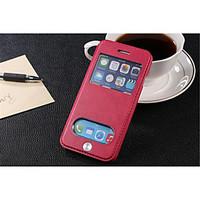 For iPhone 7 7 Plus 6s 6 Plus Case Card Holder / with Stand / with Windows / Flip Solid Color PU Leather Case