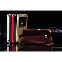 For Samsung Galaxy Case with Stand / with Windows Case Full Body Case Solid Color PU Leather for Samsung S7 edge / S7 / S6 edge / S6 / S5