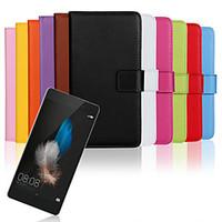 For Huawei Case / P8 / P8 Lite Wallet / Card Holder / with Stand / Flip Case Full Body Case Solid Color Hard PU Leather HuaweiHuawei P8 /