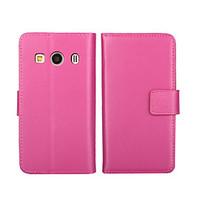 For Samsung Galaxy Case Wallet / Card Holder / with Stand / Flip Case Full Body Case Solid Color PU Leather Samsung Ace 4