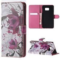 For Samsung Galaxy Note Card Holder / Wallet / with Stand / Flip Case Full Body Case Flower PU Leather SamsungNote 5 Edge / Note 5 / Note