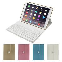 For Case Cover with Stand with Keyboard Flip 360° Rotation Full Body Case Solid Color Hard PU Leather for iPad Air