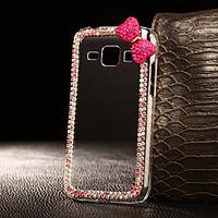 For Samsung Galaxy J7 J5 2016 Case Cover DIY Exquisite Bowknot with Rhinestones Pattern PC Hard J3 J2 J1 MINI 2016