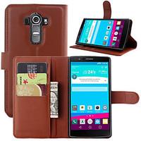 For LG Case Wallet / Card Holder / with Stand / Flip Case Full Body Case Solid Color Hard PU Leather LG