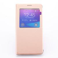 For Samsung Galaxy Note with Stand / with Windows Case Full Body Case Solid Color PU Leather Samsung Note 5