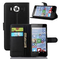For Nokia Case Wallet / Card Holder / with Stand Case Full Body Case Solid Color Hard PU Leather NokiaNokia Lumia 950 / Nokia Lumia 930 /