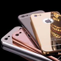 For iPhone 6 Case / iPhone 6 Plus Case Plating / Mirror Case Back Cover Case Solid Color Hard Metal iPhone 6s Plus/6 Plus / iPhone 6s/6