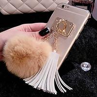 For iPhone 7 Plus Luxury Rabbit Hair Ball Tassel Pendant TPU Cases for iPhone 6s 6 Plus SE 5s 5