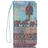 For iPhone 7 Plus Elephant Pattern high Quality Wallet Hand Rope Section Phone Case for iPhone 6/6S