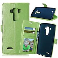 For LG Case Wallet / Card Holder / with Stand / Flip Case Full Body Case Solid Color Hard PU Leather LG