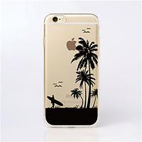 For iPhone 7 MAYCARITraveling at Seaside Transparent TPU Back Case for iPhone 6s 6 Plus