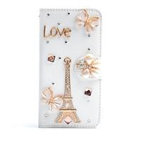 For Samsung Galaxy Note Card Holder / Rhinestone / with Stand / Flip Case Full Body Case Eiffel Tower PU Leather SamsungNote 5 / Note 4 /