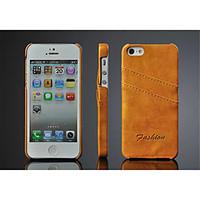 For iPhone 5 Case Card Holder Case Back Cover Case Solid Color Hard PU Leather iPhone SE/5s/5