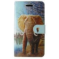 For iPhone 5 Case Wallet / Card Holder / with Stand / Flip / Pattern Case Full Body Case Elephant Hard PU LeatheriPhone 7 Plus / iPhone 7