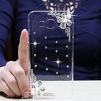 For Samsung Galaxy Case Rhinestone / Transparent Case Back Cover Case Flower PC Samsung A8 / A7 / A5 / A3