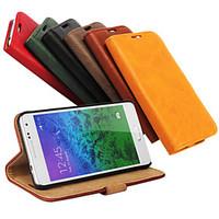 For Samsung Galaxy Case Wallet / Card Holder / with Stand / Flip Case Full Body Case Solid Color PU Leather Samsung Alpha