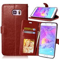 For Samsung Galaxy Note Card Holder / Wallet / with Stand / Flip Case Full Body Case Solid Color PU Leather SamsungNote 5 / Note 4 / Note