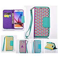 For Samsung Galaxy Case Wallet / Card Holder / with Stand / Flip Case Full Body Case Geometric Pattern PU Leather SamsungS6 edge / S6 /