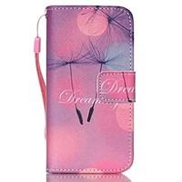 For iPhone 5 Case Wallet / with Stand / Flip Case Full Body Case Dandelion Hard PU Leather iPhone SE/5s/5