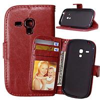 For Samsung Galaxy Case Wallet / Card Holder / with Stand / Flip Case Full Body Case Solid Color PU Leather SamsungS6 Active / S5 Mini /