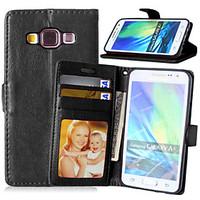 For Samsung Galaxy Case Card Holder / with Stand / Flip / Magnetic Case Full Body Case Solid Color PU Leather Samsung A5 / A3