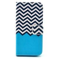 For iPhone 5 Case Card Holder / Wallet / with Stand / Flip / Pattern Case Full Body Case Lines / Waves Hard PU Leather iPhone SE/5s/5