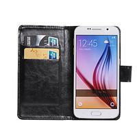 For Samsung Galaxy Case Card Holder / with Stand / Flip Case Full Body Case Solid Color PU Leather SamsungS6 edge plus / S6 Active / S5