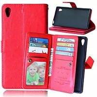 For Sony Case / Xperia Z5 Card Holder / Wallet / with Stand / Flip Case Full Body Case Solid Color Hard PU Leather for Sony Sony Xperia Z5