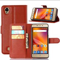 For ZTE Case Card Holder / with Stand / Flip Case Full Body Case Solid Color Hard PU Leather ZTE