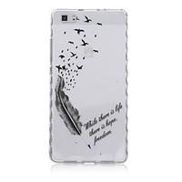 For Huawei Case / P8 / P8 Lite Shockproof Case Back Cover Case Feathers Soft TPU Huawei Huawei P8 / Huawei P8 Lite