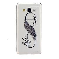 For Samsung Galaxy Case Transparent / Pattern Case Back Cover Case Feathers TPU Samsung Grand Prime / Core Prime