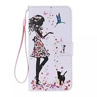 For iPhone 7 Plus The bird girl Painted PU Phone Case for iPhone 6s 6 Plus SE 5s 5c 5 4s 4