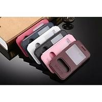 For Samsung Galaxy Case with Stand / with Windows / Flip Case Full Body Case Solid Color PU Leather Samsung J5 / J3