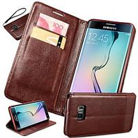 For Samsung Galaxy S7 Edge Card Holder / with Stand / Flip Case Full Body Case Solid Color PU Leather Samsung S7 edge plus / S7 edge / S7