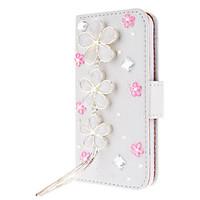 For iPhone 6 Case / iPhone 6 Plus Case Card Holder / Rhinestone / with Stand / Flip / Pattern Case Full Body Case Flower Hard PU Leather