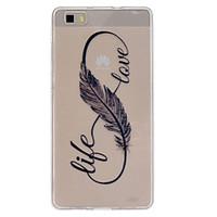 For Huawei Case / P8 Lite Case Back Cover Case Feathers Soft TPU Huawei Huawei P8 Lite