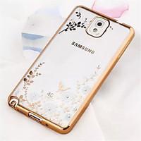 For Samsung Galaxy Note Plating / Transparent / Pattern Case Back Cover Case Flower TPU Samsung Note 5 / Note 4 / Note 3