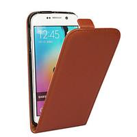 For Samsung Galaxy Case Flip Case Full Body Case Solid Color Genuine Leather Samsung S6 edge plus / S6 edge / S6 / S5 / S4 / S3